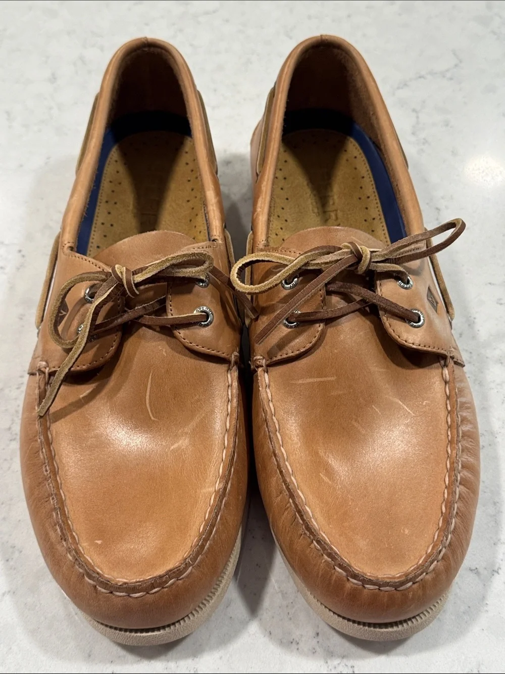 Sperry Top-Sider Men's 14 Classic Leather Boat Shoes Laces Beach Casual Summer